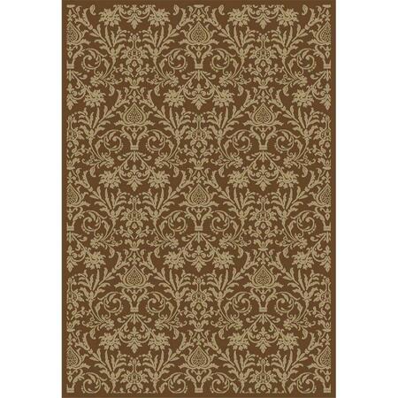 CONCORD GLOBAL TRADING Area Rugs, 3 Ft. 11 Ft. X 5 Ft. 7 In. Jewel Damask - Brown 49484